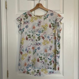 George floral flutter sleeve tank top